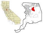 Sacramento County California Incorporated and Unincorporated areas Rancho Cordova Highlighted